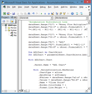 VBA that calculates and plots the accumulation distribution line