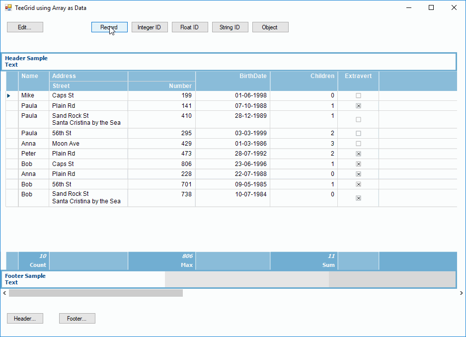 Grid control for WinForms, ASP.NET Core MVC